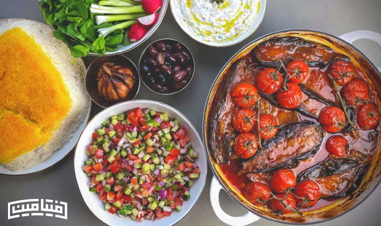 کالری خوراک بادمجان و گوجه