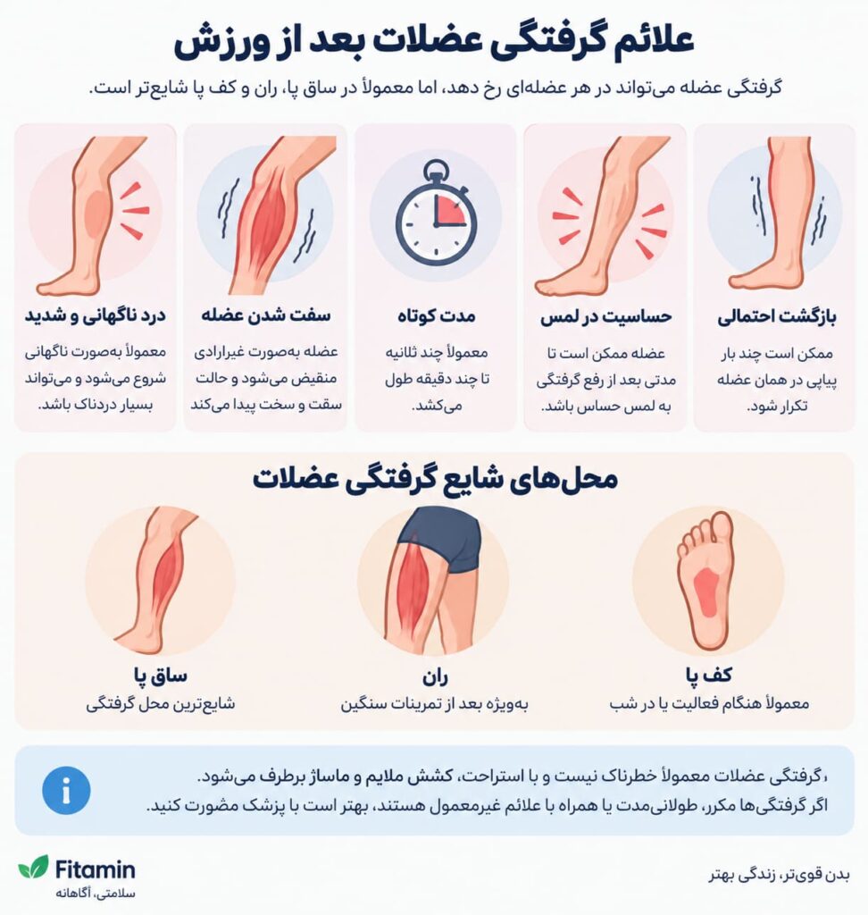 علائم گرفتگی عضلات